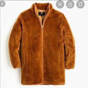 J. crew plush fleece jacket in chestnut